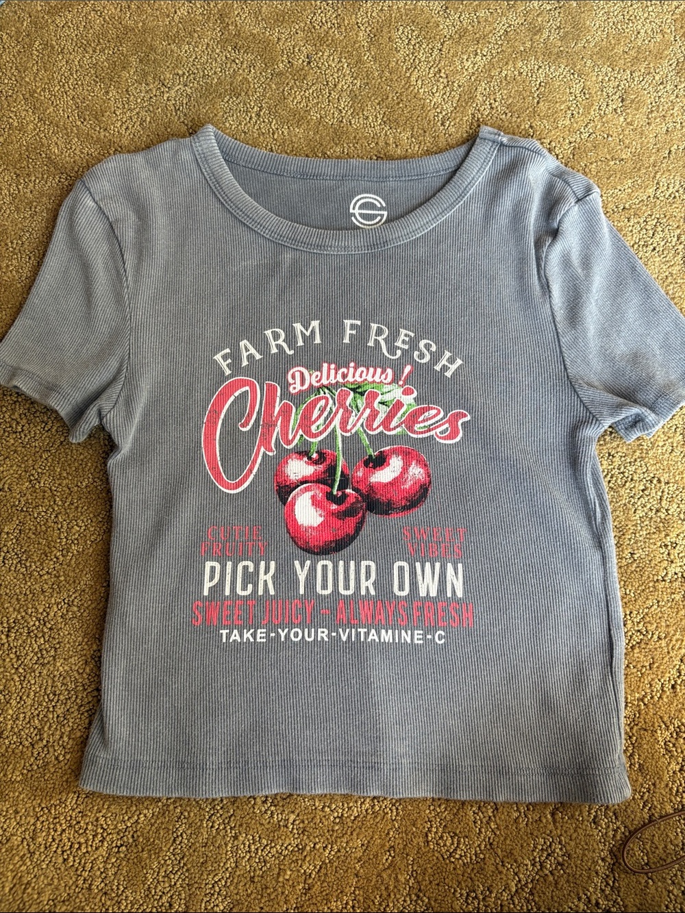 Women’s Grey 'Farm Fresh Cherries' Graphic Tee